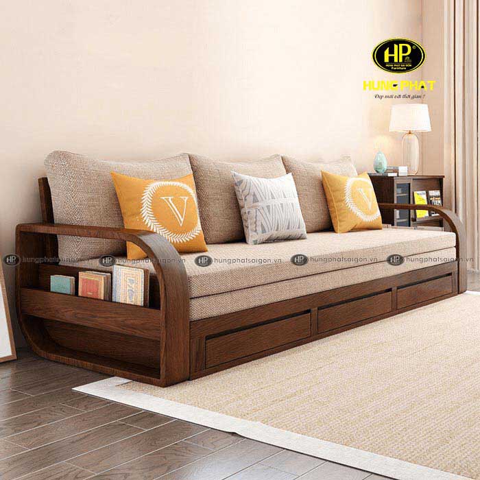 Sofa giường gỗ mới nhất 2023 G-08
