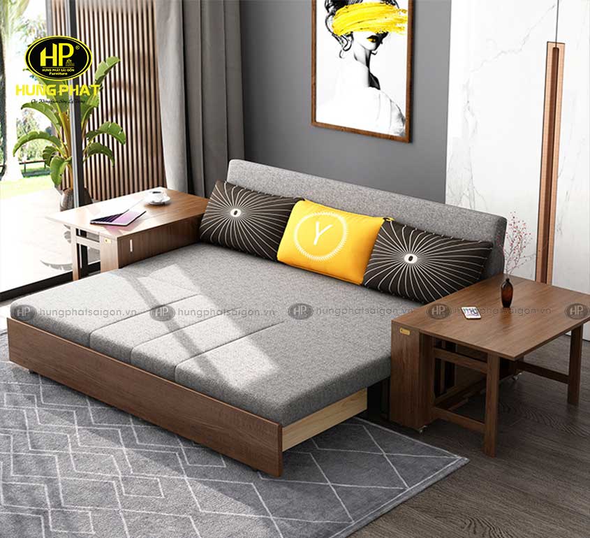 sofa giường gỗ tự nhiên