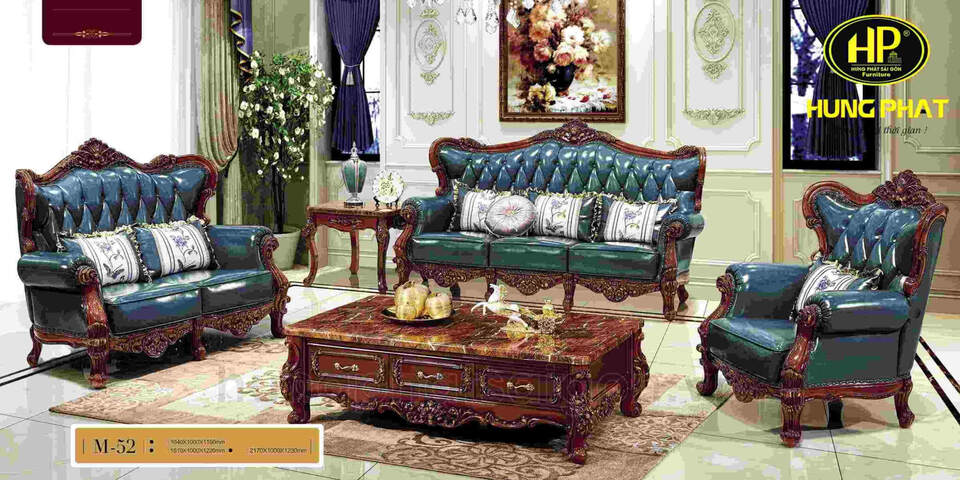 Sofa Góc Tân Cổ Điển Cao Cấp M-52