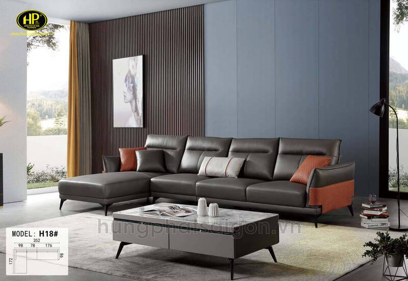 Sofa Nhập Khẩu Bọc Da Cho Phòng Khách TP-H18