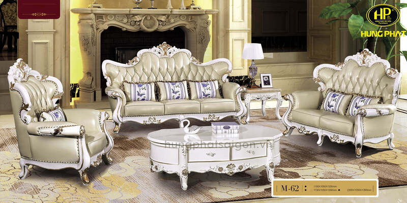 SOFA TÂN CỔ ĐIỂN LUXURY DA BÒ M-62