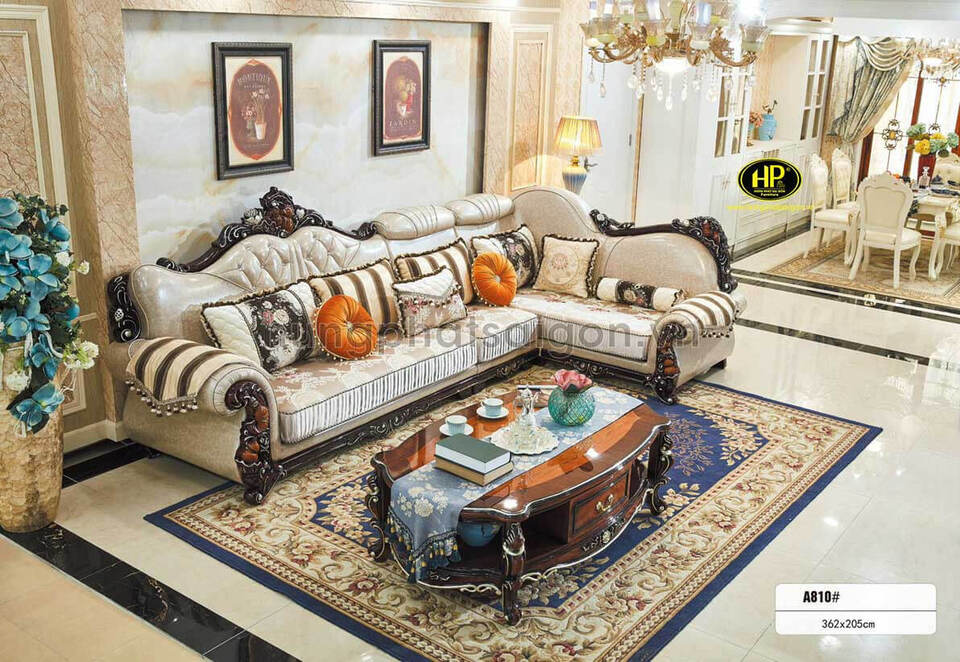 Sofa vải nỉ tân cổ điển góc L TP-A810