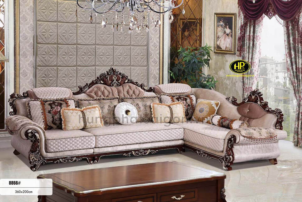 Sofa vải nỉ tân cổ điển nhập khẩu TP-8866