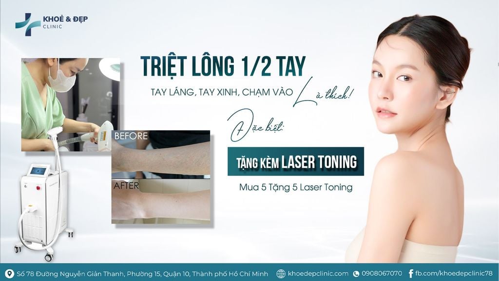 TRIỆT LÔNG 1/2 TAY - TAY LÁNG , TAY XINH, CHẠM VÀO LÀ THÍCH