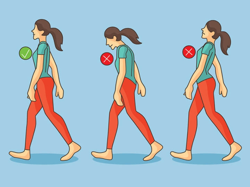 Chú trọng mức độ và tư thế đi bộ