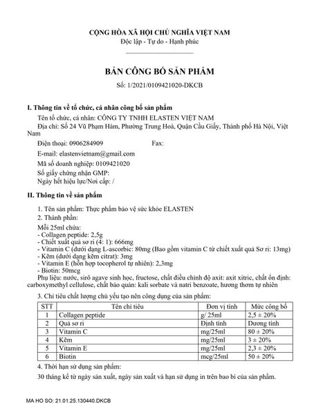 Giấy công bố sản phẩm