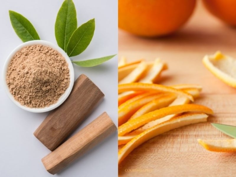 Gỗ đàn hương và vỏ cam