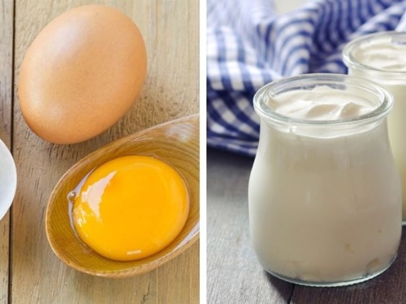Mặt nạ sữa chua lòng trắng trứng phục hồi da hư tổn