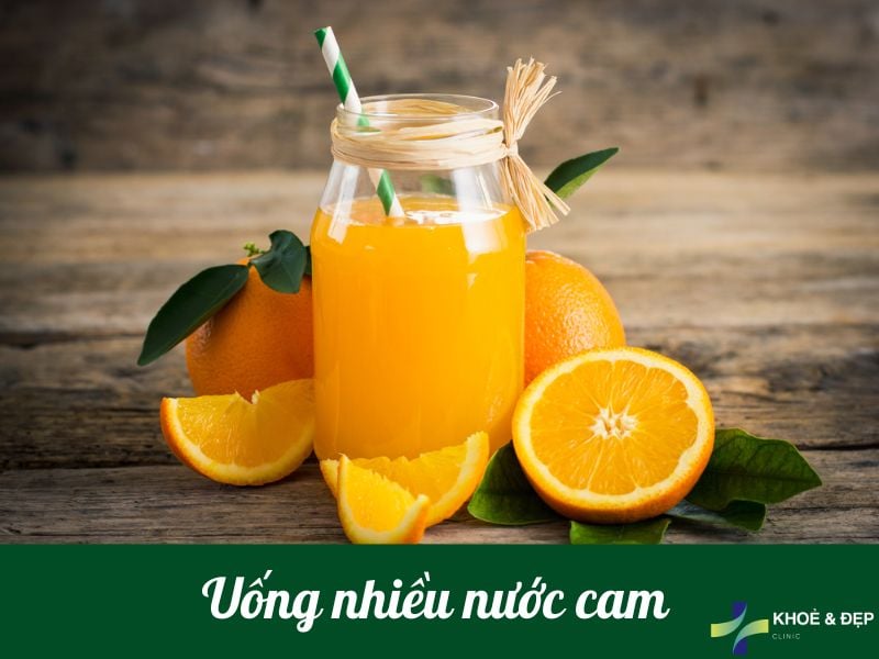 Uống nhiều nước cam để làn da trắng đẹp