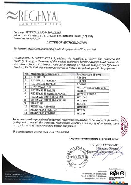 Giấy phép nhập khẩu số 1037NK/BYT-TB-CT.