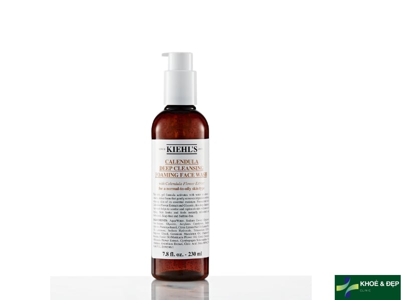 Làm sạch sâu với sữa rửa mặt bọt Kiehl’s Calendula Deep Cleansing Foaming Face Wash
