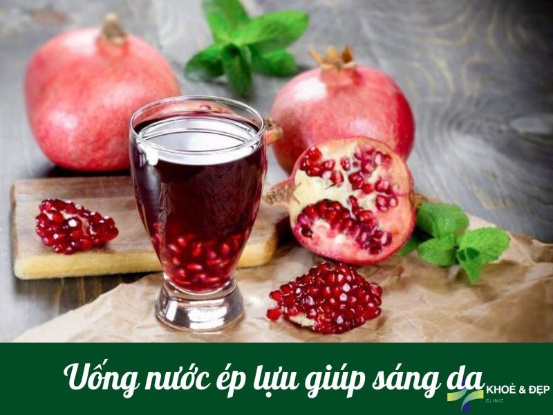 Uống nước ép lựu giúp làm sáng da