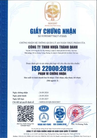 Chứng nhận ISO