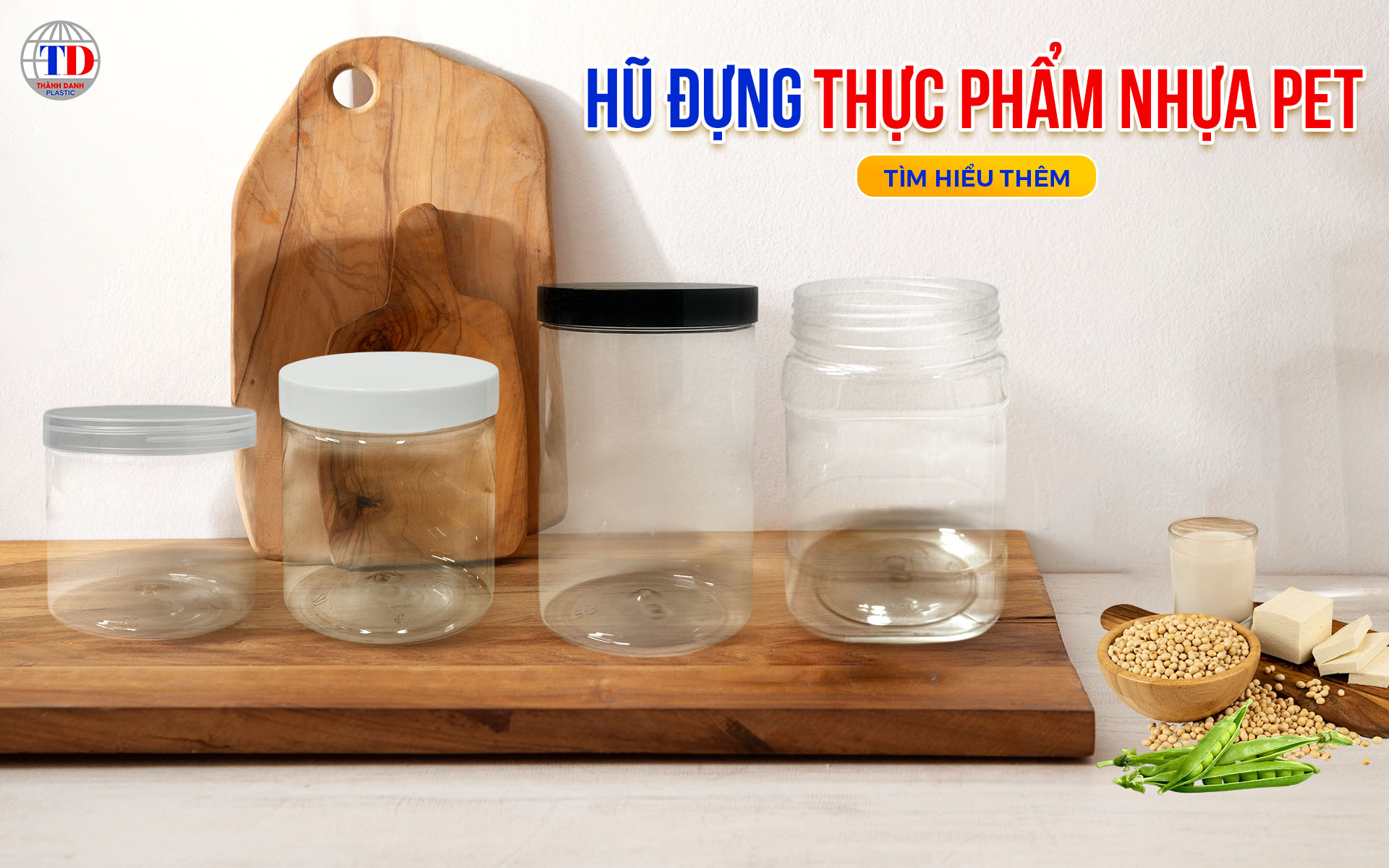 Hũ Nhựa Thực Phẩm PET Hình Vuông