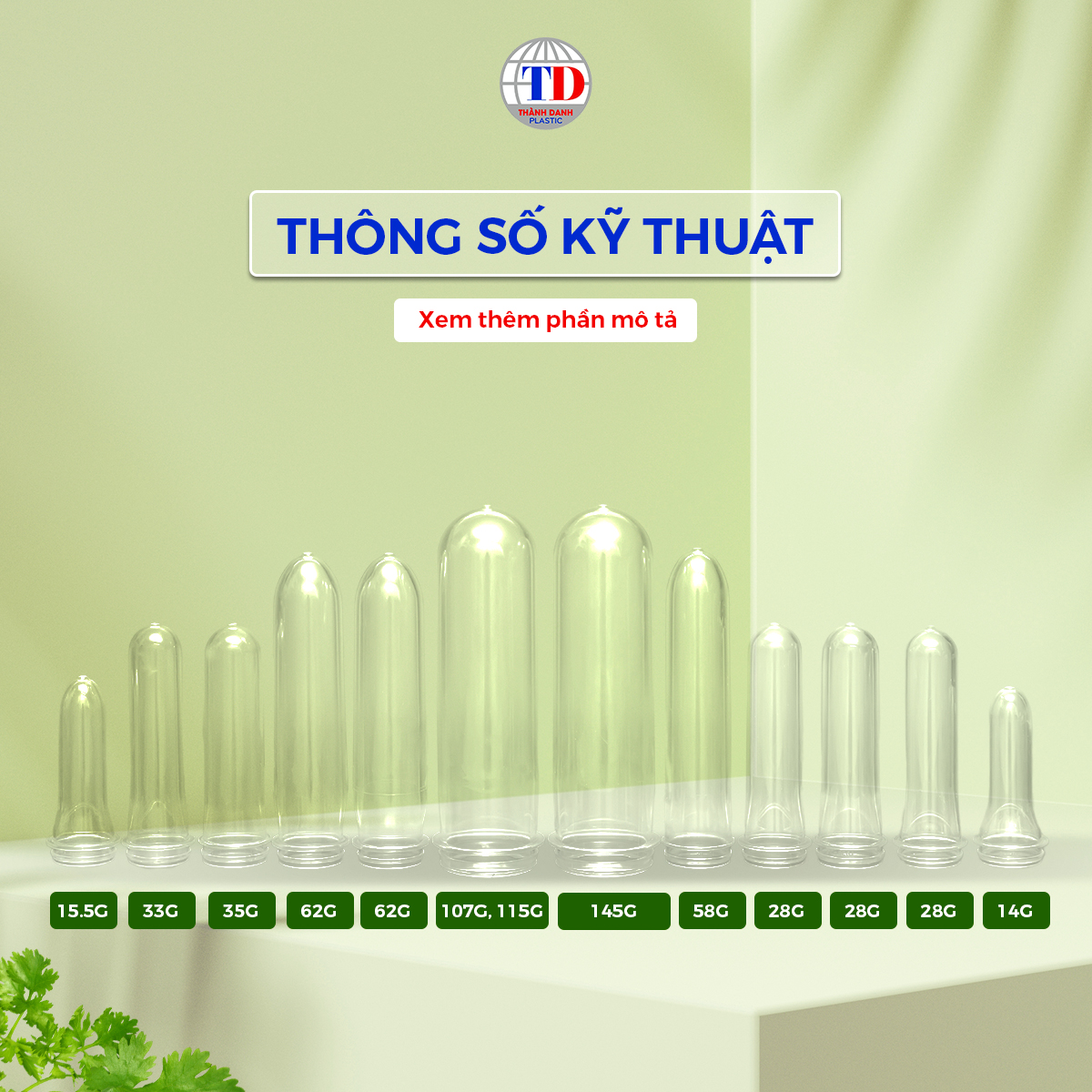 Phôi PET 1LIP Đựng Dầu Ăn, Thực Phẩm