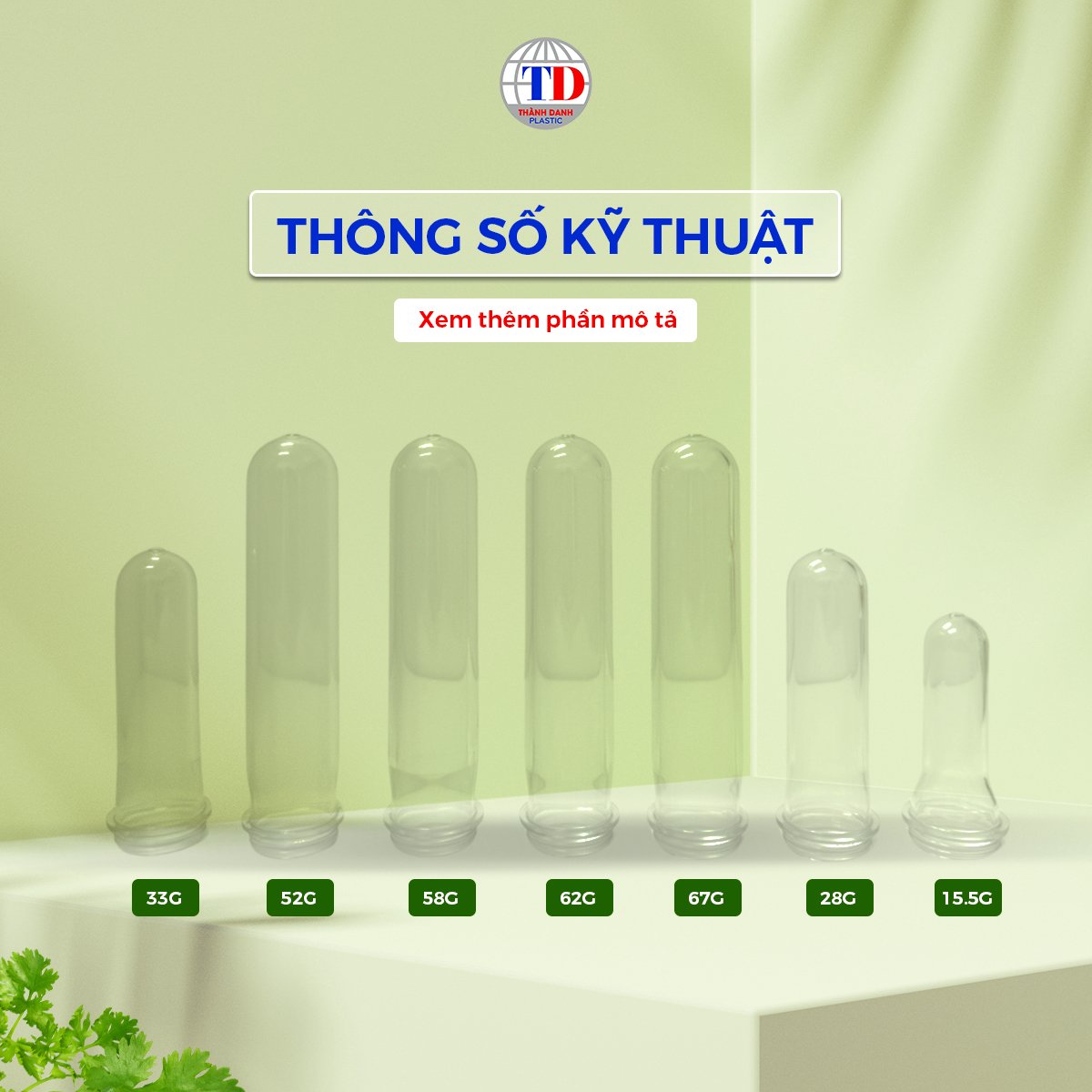 Phôi PET 2LIP Đựng Dầu Ăn, Thực Phẩm