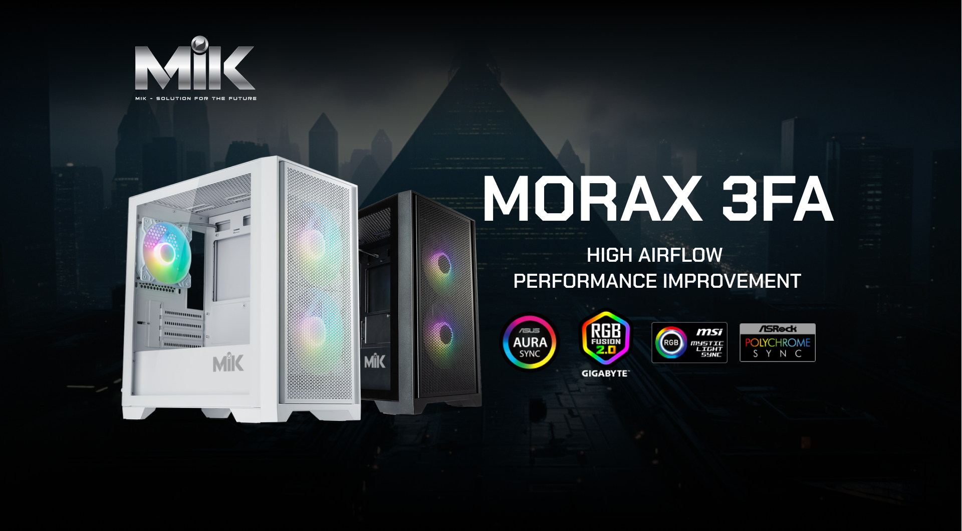 Case MIK MORAX 3FA Black - 3 Fan ARGB
