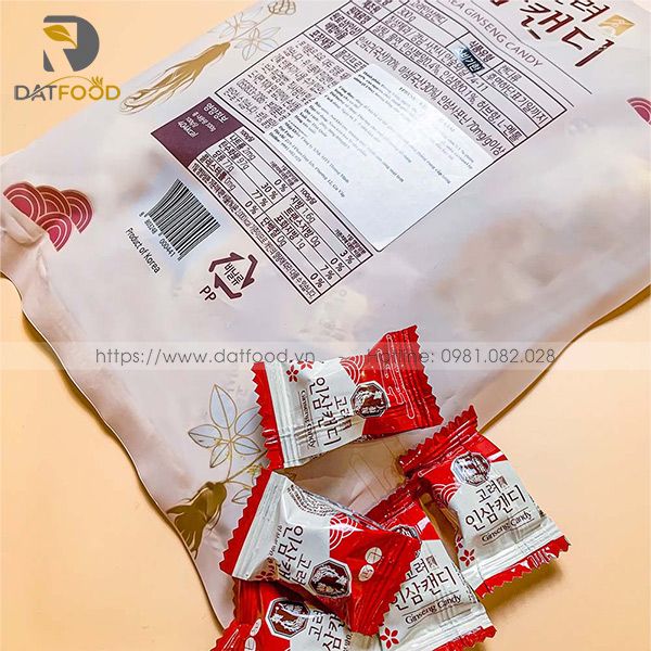 Hình ảnh sản phẩm kẹo hồng sâm Chilsung gói 300g chính hãng Hàn Quốc.