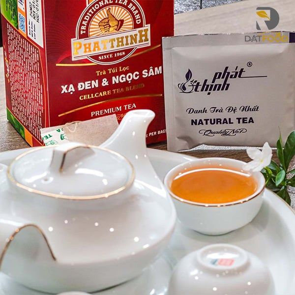 Hình ảnh sản phẩm trà túi lọc Xạ đen & Ngọc sâm Yotea hộp 40g chính hãng tại Đạt Food.