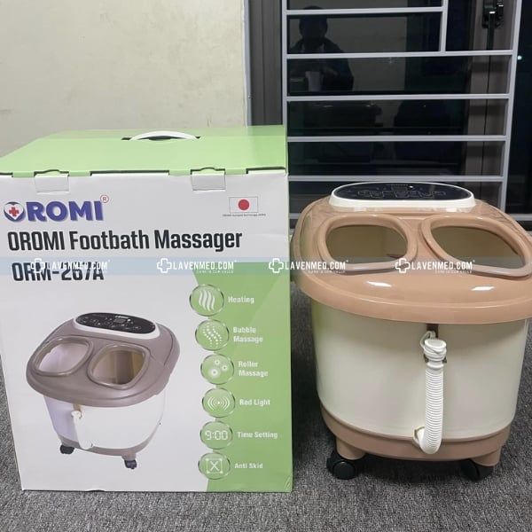 Bồn massage chân Oromi ORM-267A với chế độ hẹn giờ thông minh, kích thước bồn ngâm lớn