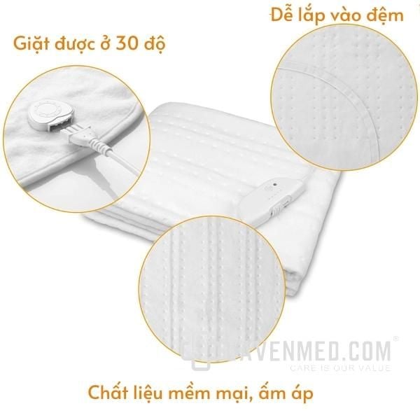 Tiêu chuẩn Oeko-Tex 100 giúp bạn hoàn toàn yên tâm khi sử dụng đệm sưởi điện Medisana