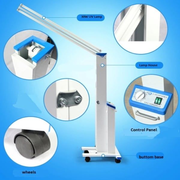 Đèn chiếu tia cực tím di động có hẹn giờ (đèn UV) dễ dàng sử dụng và đảm bảo an toàn khi dùng