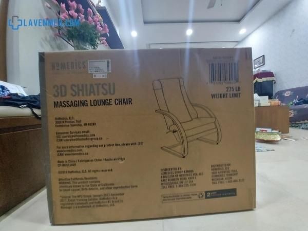 Hộp đựng Ghế Massage thư giãn Shiatsu 3D cao cấp HoMedics MCS-1200H (3D Shiatsu Massaging Lounger)