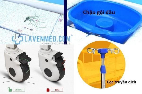 Các phụ kiện đi kèm của Giường bệnh nhân 5 tay quay Narita XSJ-III