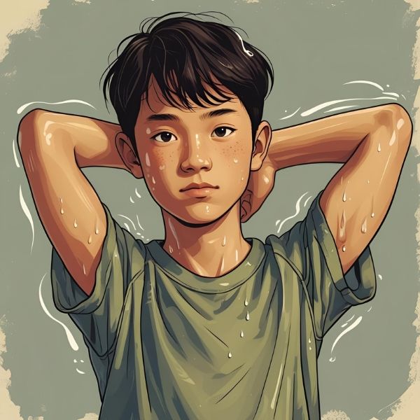 Trẻ Bị Ra Mồ Hôi Nhiều Mà Không Phụ Thuộc Vào Thời Tiết Hay Vận Động