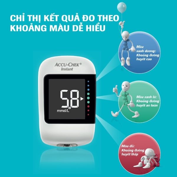 Máy đo đường huyết Accu-Chek Instant được bác sĩ khuyên dùng cho các bệnh nhân bị tiểu đường đo tại nhà hoặc dùng cho cơ sở y tế.