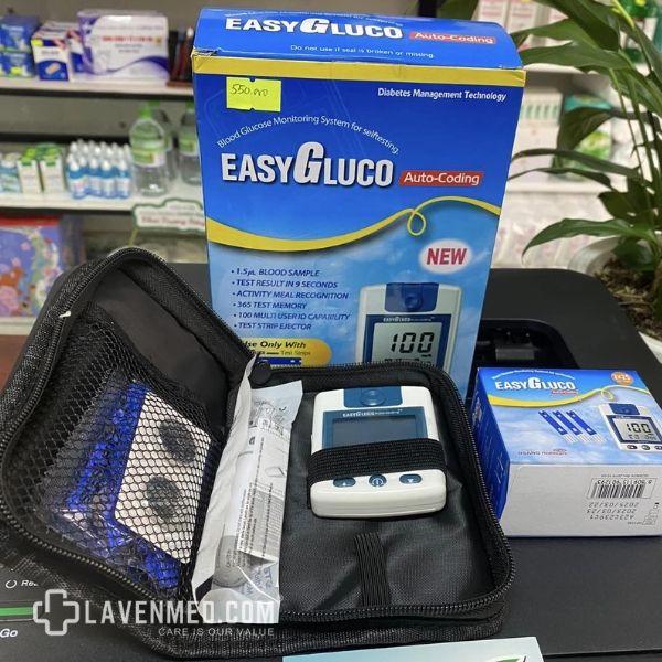 Máy đo đường huyết EasyGluco - Hàn Quốc sản xuất theo tiêu chuẩn chất lượng: ISO 13485:2003/AC:2007, CE châu Âu,