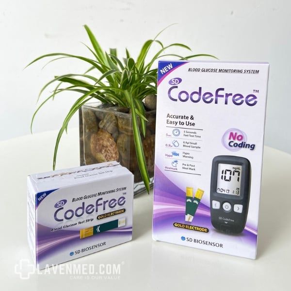 Máy đo đường huyết SD Code Free được sử dụng công nghệ mới hiện đại GOD/ GDH - FDA