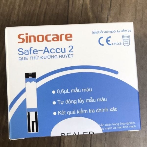 Hộp đựng và kim que thử của Máy đo đường huyết Sinocare Safe Accu 2