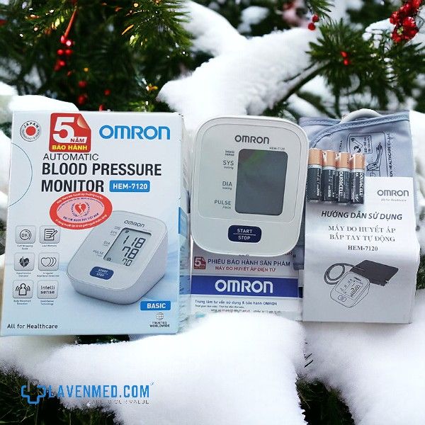 Máy đo huyết áp Omron HEM 7120 với công nghệ Intellisense để đo chính xác nhất.