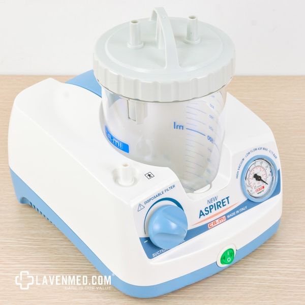 Máy hút dịch trẻ em Cami New Aspiret là máy hút ứng dụng y tế hoạt động trên nguồn điện chính 230V ~ / 50 Hz