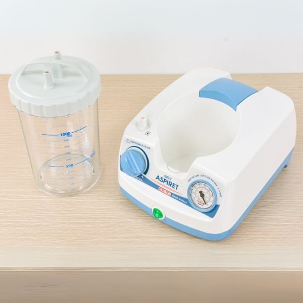 Máy hút dịch trẻ em Cami New Aspiret đặc biệt thích hợp để hút dịch mũi, miệng, hoặc khí quản, dịch chảy hoặc máu sau các phẫu thuật nhỏ