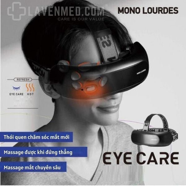 Máy massage mắt Mono Lourdes AX-HXL350 Làm dịu và khỏe đôi mắt mỏi mệt khi tiếp xúc màn hình điện tử nhiều