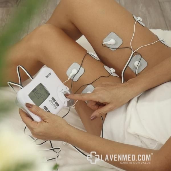 Máy massage xung điện Beurer EM80 có 8 điện cực gel tự dính (45 x 45 mm)