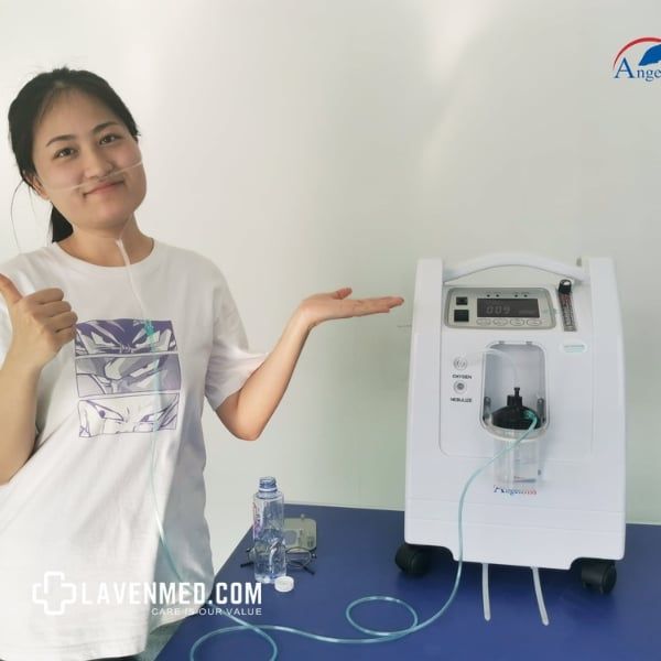Máy tạo oxy 5 lít AngelBiss Angel 5S kèm khí dung thiết kế dễ sử dụng
