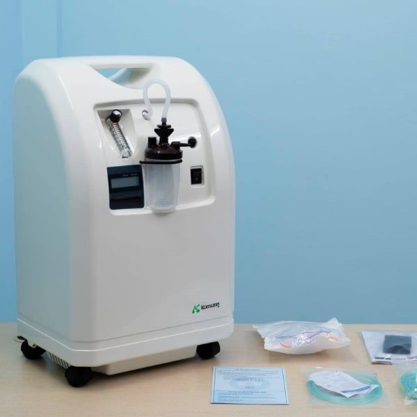 Máy tạo oxy KonSung KSOC-5 5 lít Áp dụng công nghệ Hoa Kỳ, máy nén không dầu không cần bảo trì.