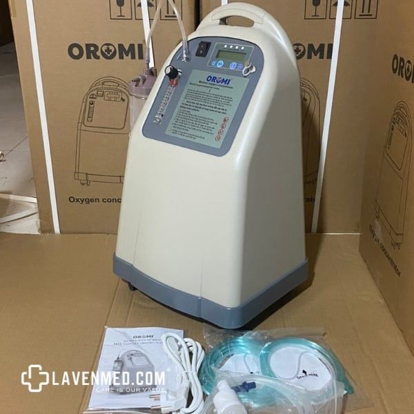 Máy Tạo Oxy 5L Oromi JLO-590Si Tích Hợp Xông Khí Dung Tùy chỉnh lưu lượng oxy từ 1-5L/phút.