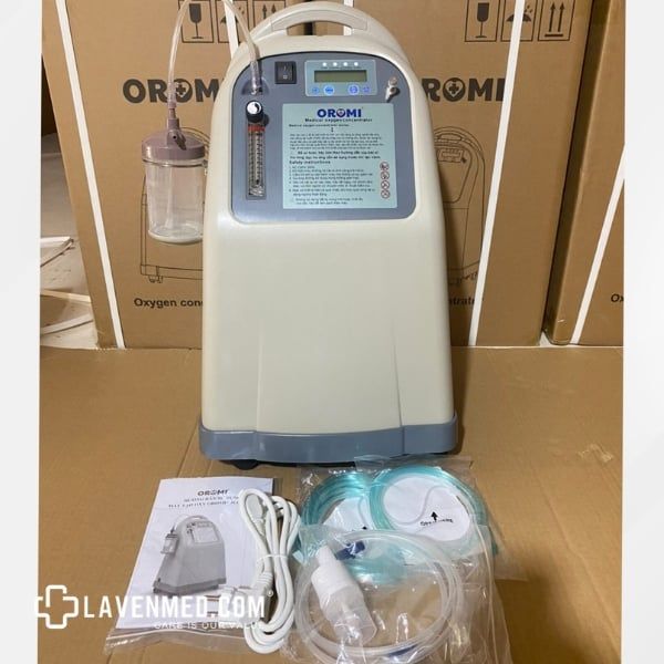 Máy Tạo Oxy 5L Oromi JLO-590Si Tích Hợp Xông Khí Dung Tùy chỉnh lưu lượng oxy từ 1-5L/phút.