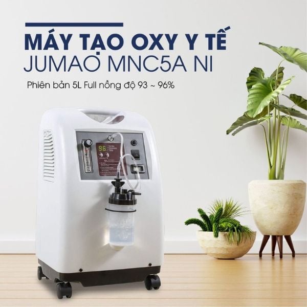 Máy tạo oxy Jumao 5 lít là giải pháp cung cấp nguồn oxy tinh khiết với dung lượng dòng chảy lên đến 5 lít/phút.
