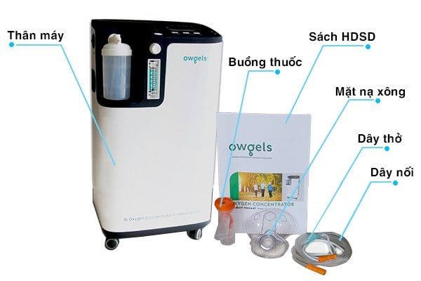 Phụ kiện đi kèm máy tạo oxy 5 lít Owgels