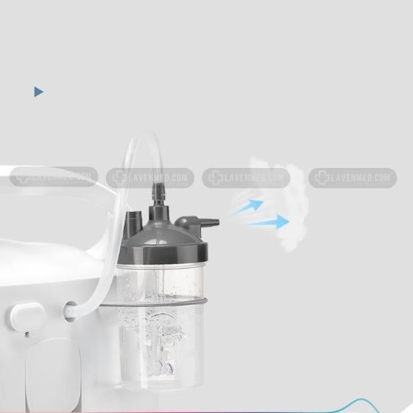 Máy tạo oxy Yuwell 7F-3NW có đi kèm bộ xông khí dung tiện lợi