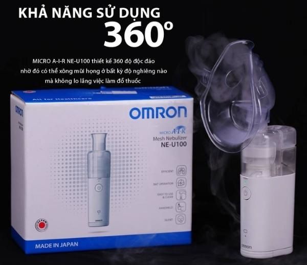 Máy xông mũi họng siêu âm Omron NE-U100 được sản xuất tại Nhật Bản