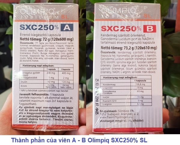 Thành phần của viên uống tăng sinh tế bào gốc Olipmpiq