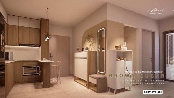 CĂN HỘ 2PN RAINBOW – MÀU BROWN SUGAR TRANG NHÃ
