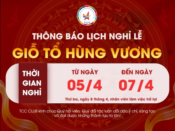Thông báo lịch nghỉ lễ TCC