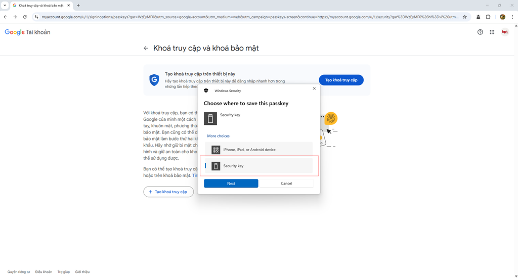 Hướng dẫn cài đặt Yubico YubiKey cho tài khoản Google